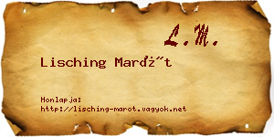 Lisching Marót névjegykártya